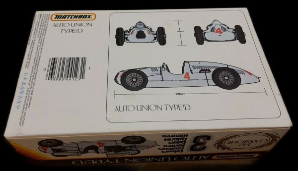Matchbox Auto-Union Rennwagen Typ D 1937 Modellbausatz in Originalkarton (2506)